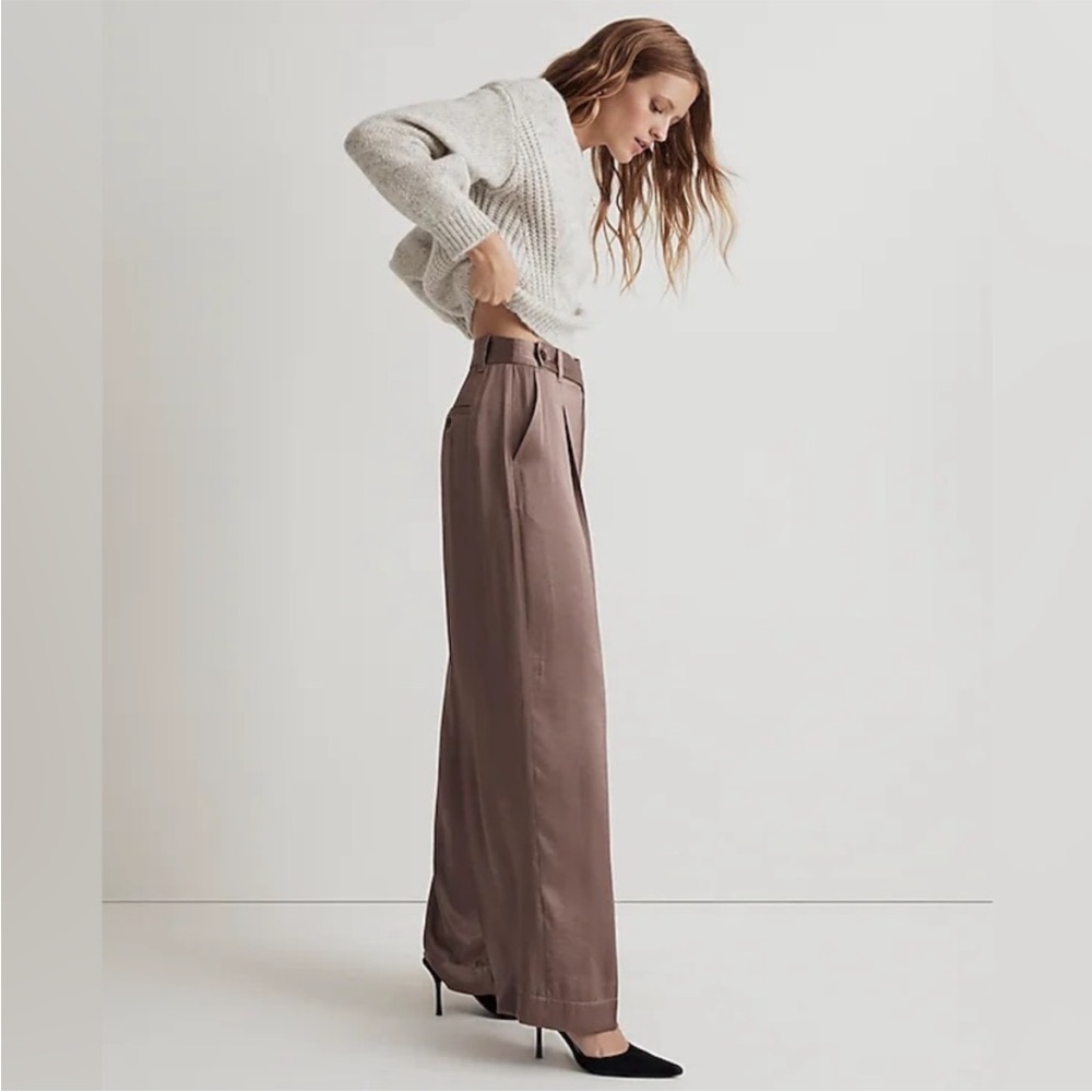 Madewell Harlow Wide-Leg Pants Rose Gold Women’s Size 6 NWT